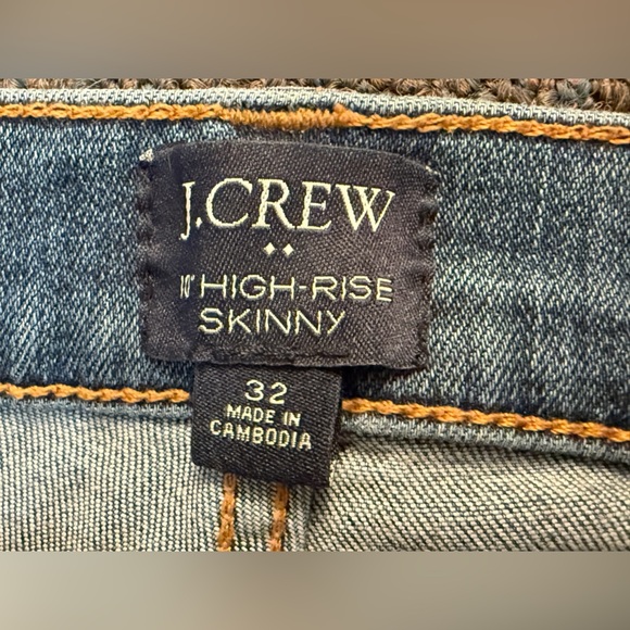 J. Crew High Rise Vintage Skinny Button Fly Raw Hem Denim Jeans Women's Size 32 - Picture 4 of 9